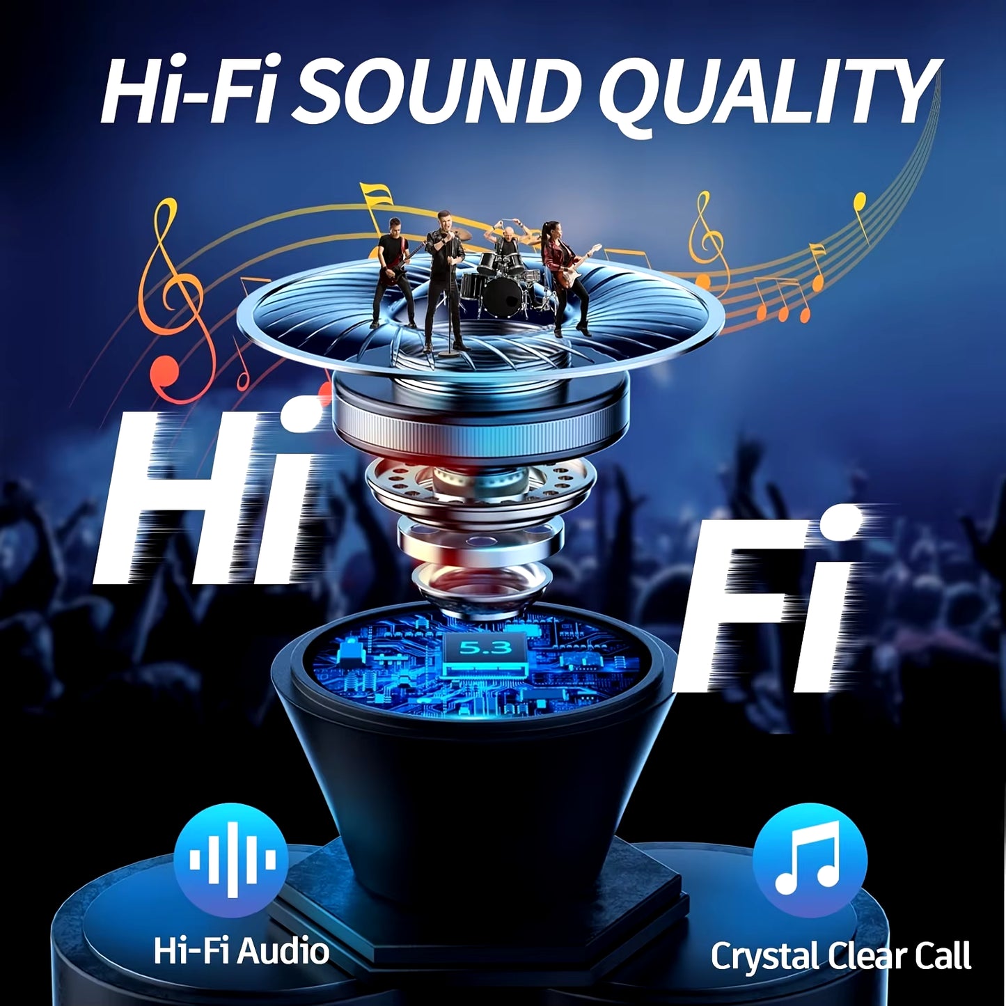 Wireless ANC Earbuds – 40dB Noise Cancel, HD Call, Transparency Mode