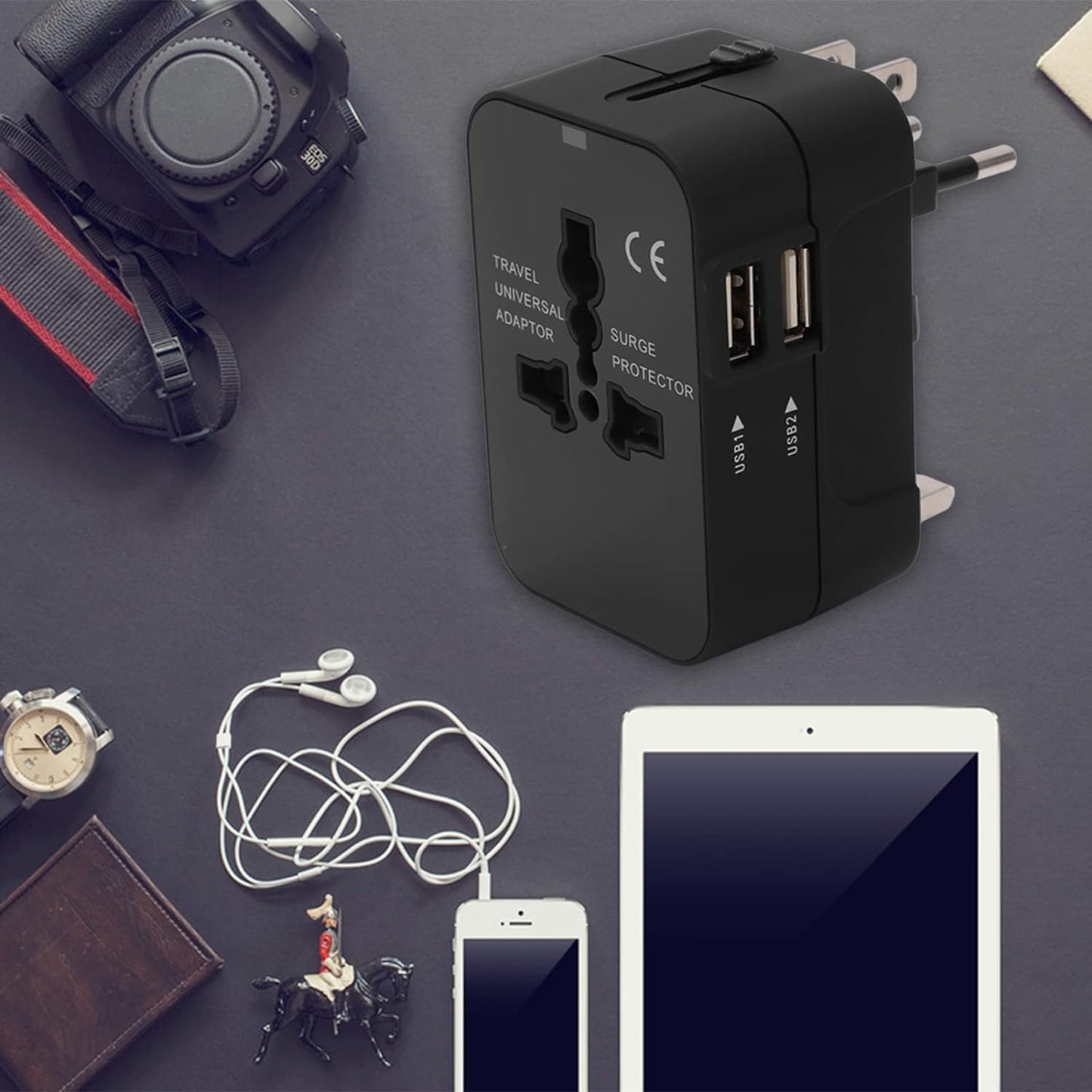 Travel Adapter, Worldwide All in One Universal Travel Adapter Wall Charger AC Power