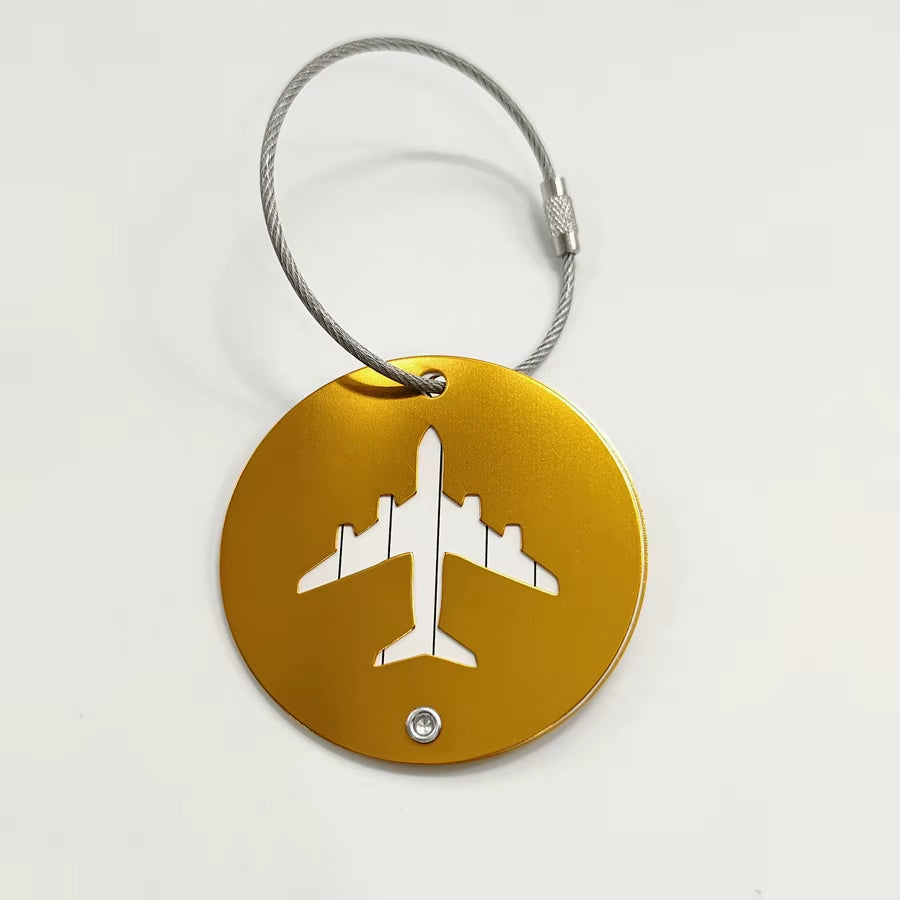 Aluminum Alloy Luggage Tag – Sleek Round ID Label for Men & Women