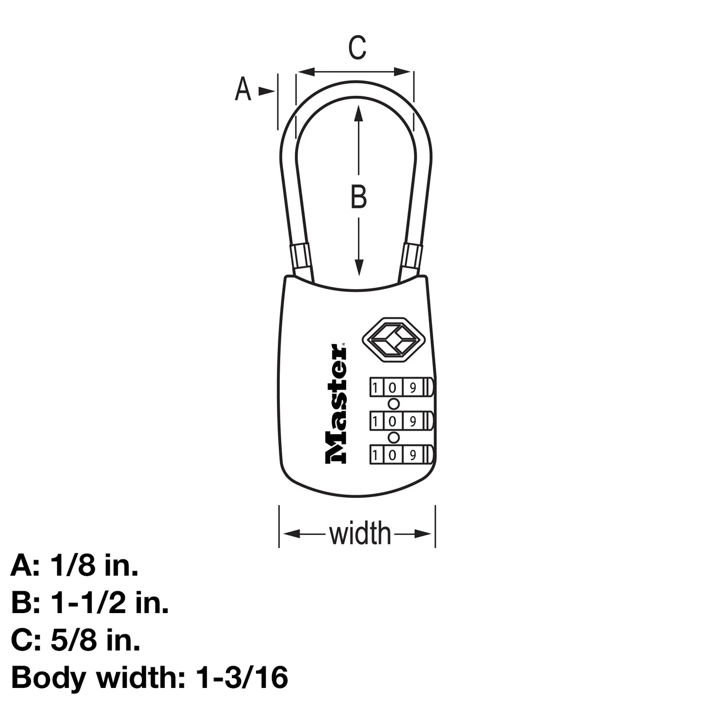 4688T Set Your Own Combination Tsa-Accepted Cable Padlock, Assorted Colors, 2 Pack