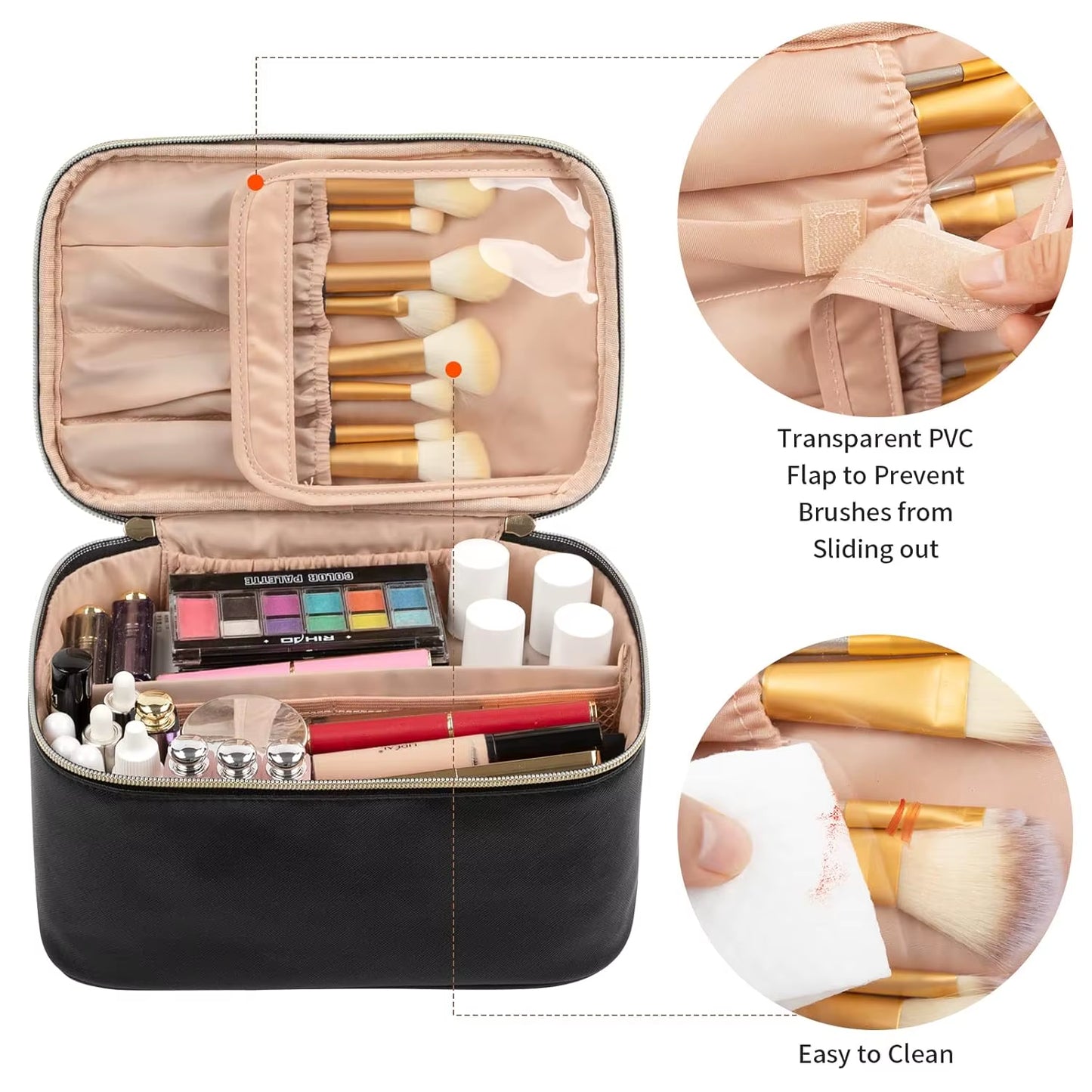 Large Travel Makeup Bag – Portable Cosmetic Organizer for Women