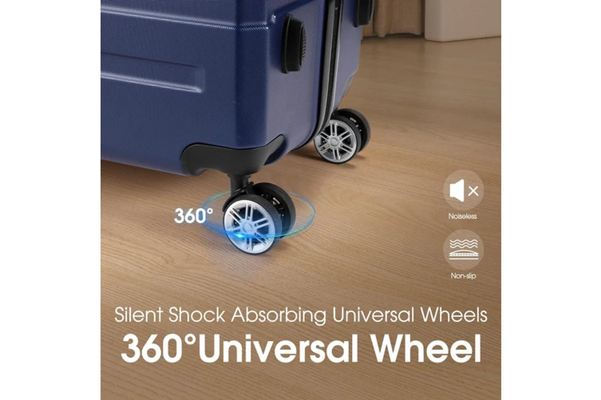 3 Piece Luggage Suitcase Set (Navy Blue)