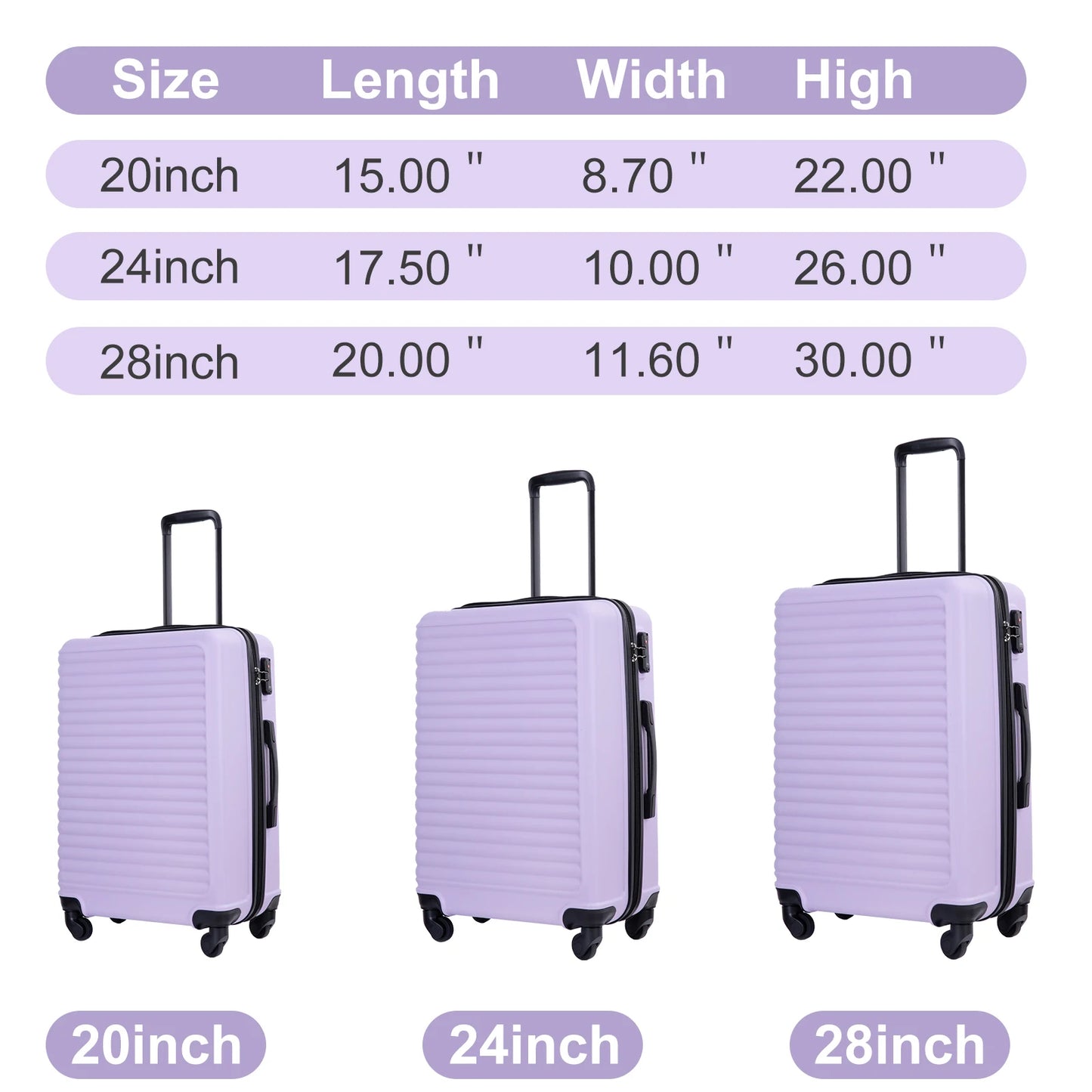 20" Carry on Luggage Lightweight Hardside Suitcase with Spinner Wheels (Multiple Colors Available)
