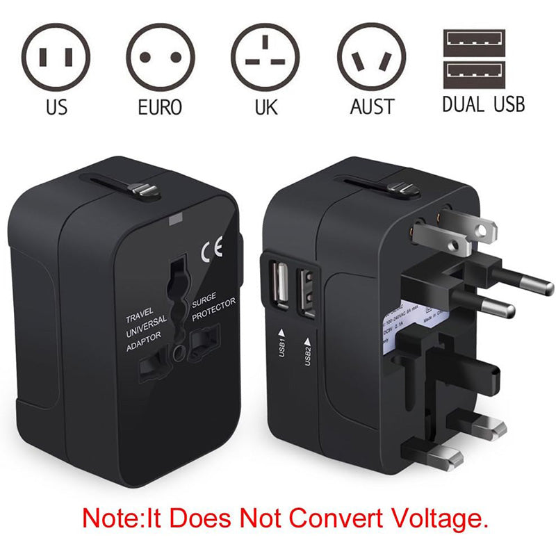 Travel Adapter, Worldwide All in One Universal Travel Adapter Wall Charger AC Power