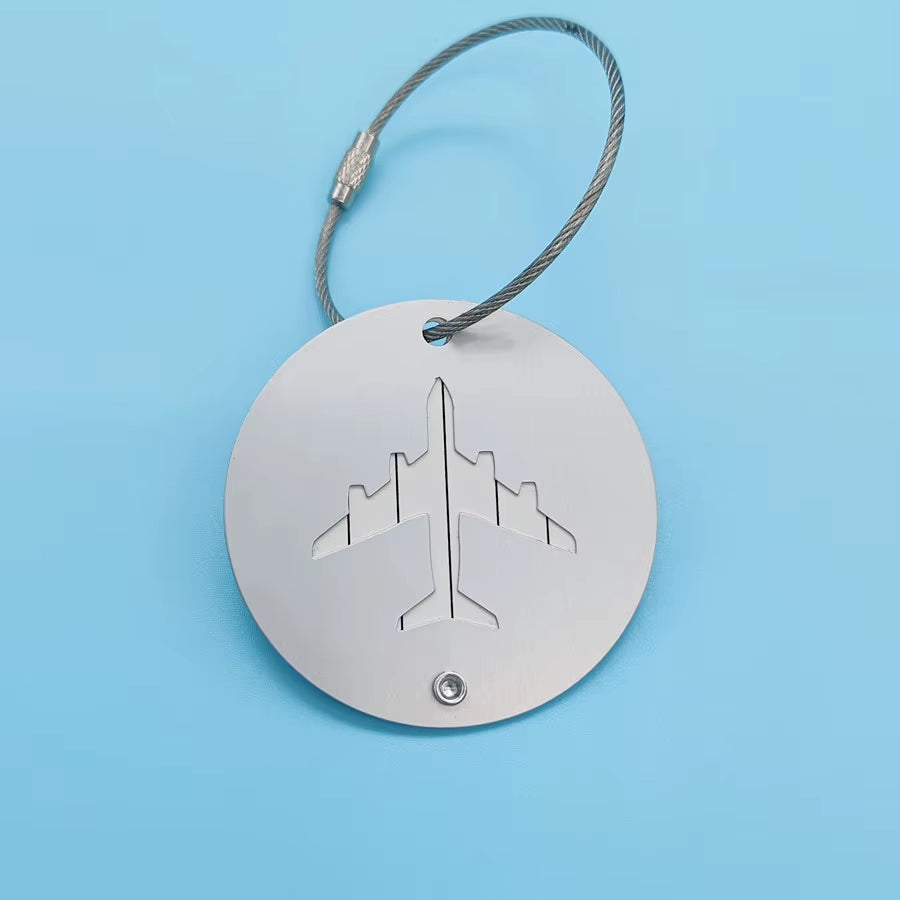 Aluminum Alloy Luggage Tag – Sleek Round ID Label for Men & Women
