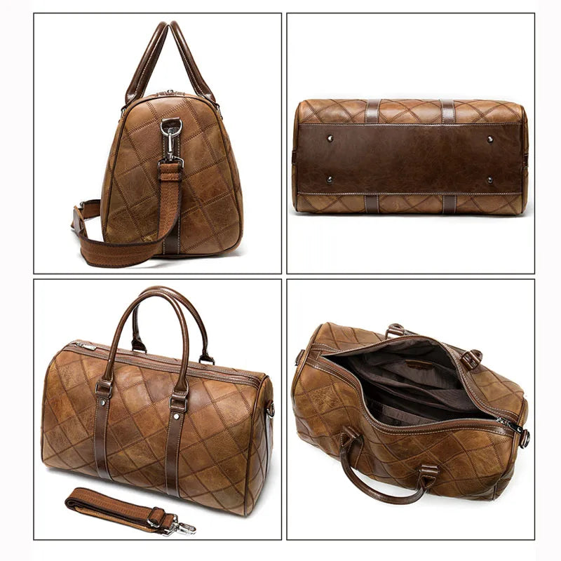 Men's Classic Leather Duffle – Handcrafted Travel & Weekend Bag (Multiple Colours Available)