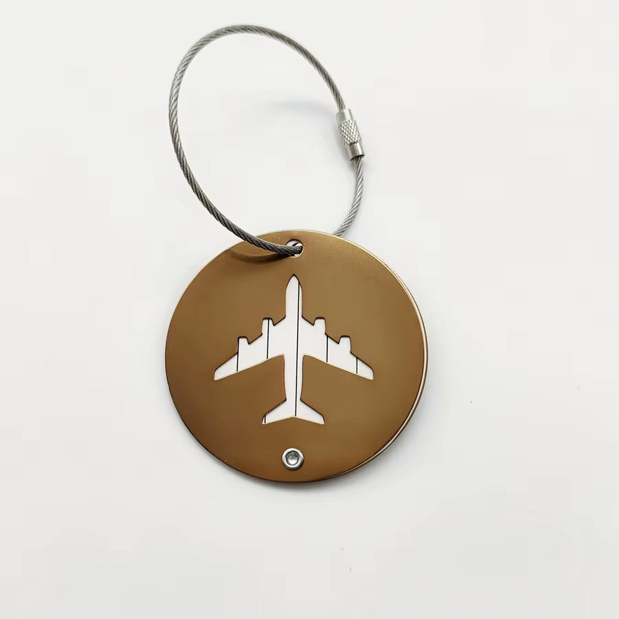Aluminum Alloy Luggage Tag – Sleek Round ID Label for Men & Women