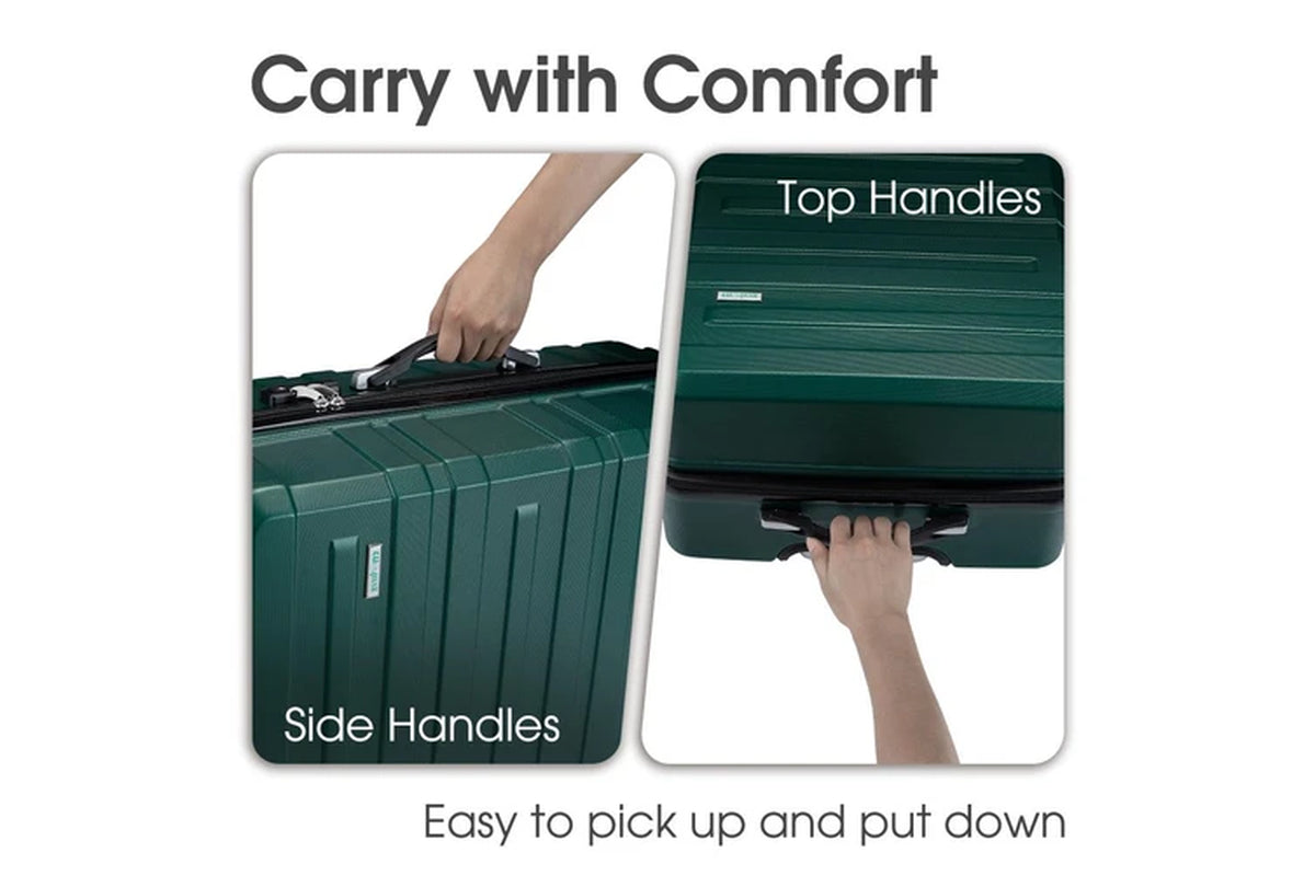 Travel Lust 3 Piece Luggage Suitcase Green