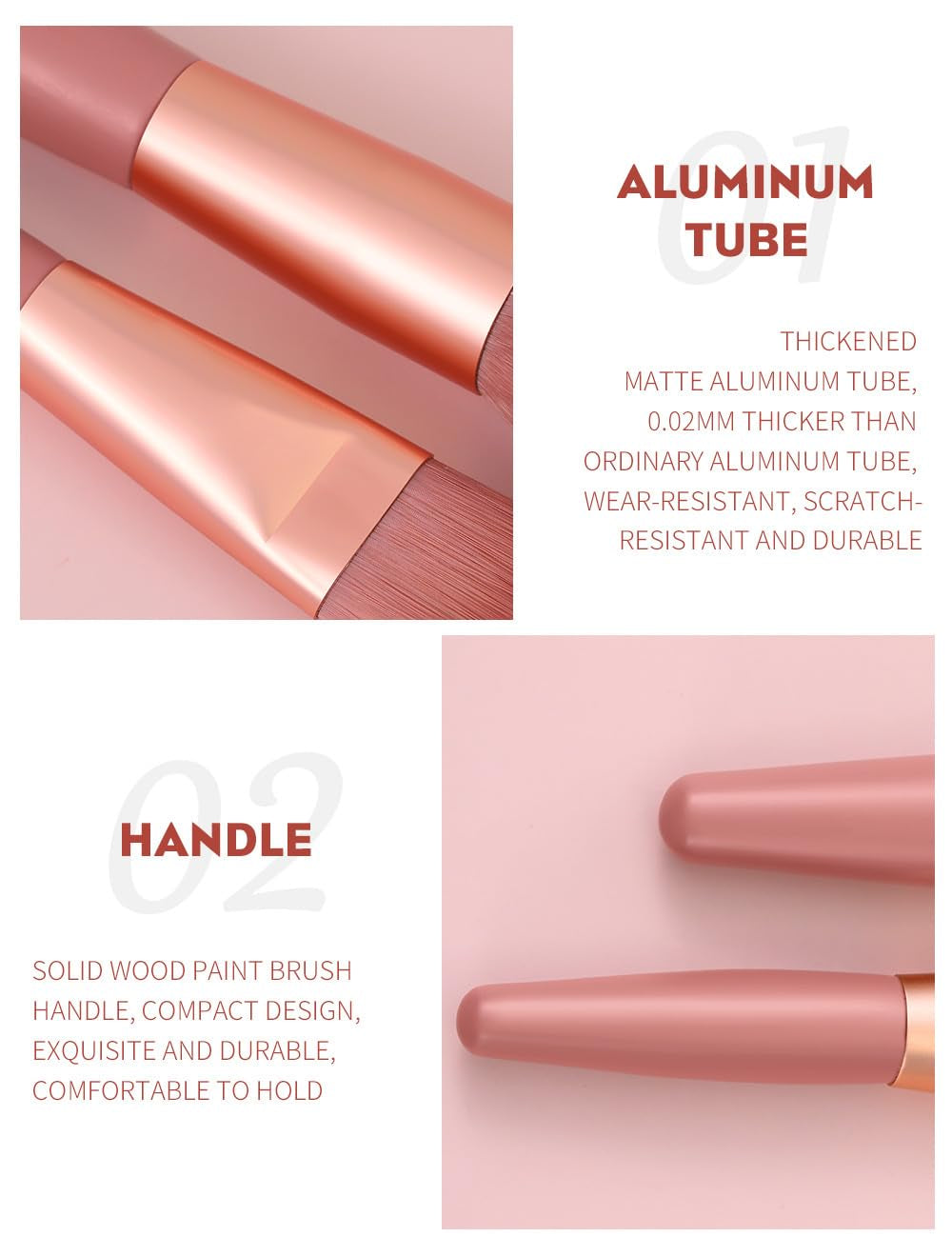 10 Sets Travel Makeup Brush Set Brushes Bag Face Make up Brushes Angled Blush Brush for Wedding Bridal Shower Favors Bachelorette Party Gift (Apricot Pink)