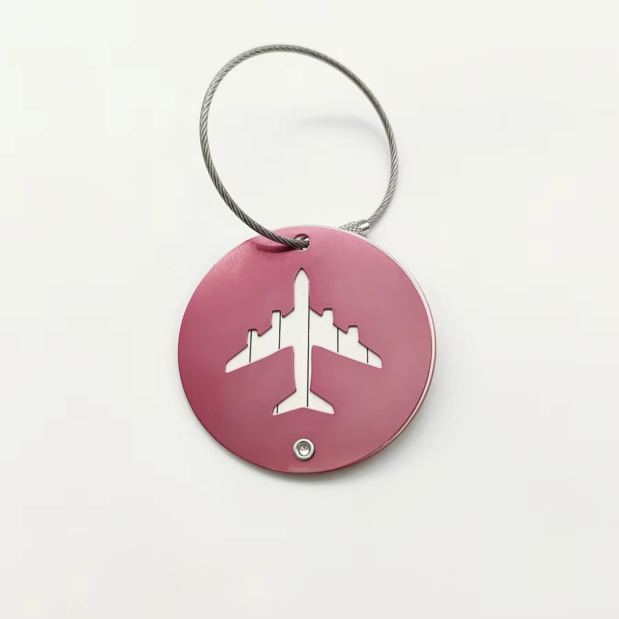 Aluminum Alloy Luggage Tag – Sleek Round ID Label for Men & Women