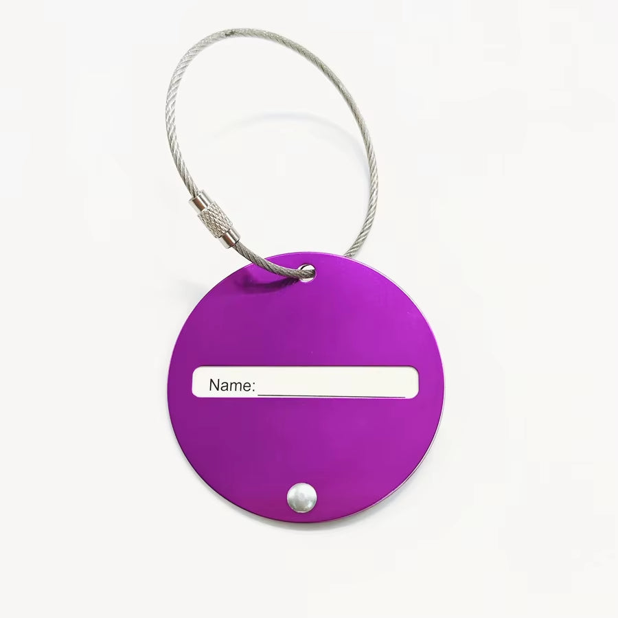 Aluminum Alloy Luggage Tag – Sleek Round ID Label for Men & Women