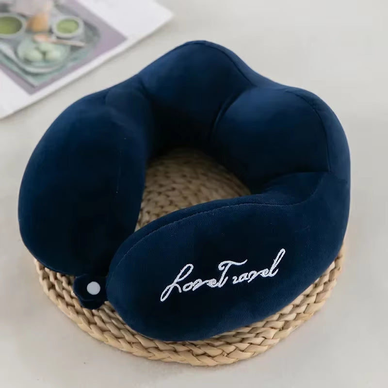Travel Lust Neck Pillow – Soft PP Cotton Cushion for Planes & Road Trips