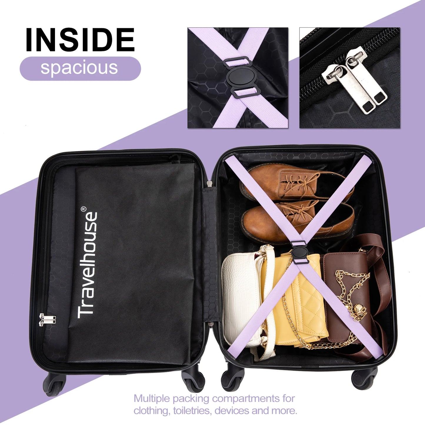 20" Carry on Luggage Lightweight Hardside Suitcase with Spinner Wheels (Multiple Colors Available)
