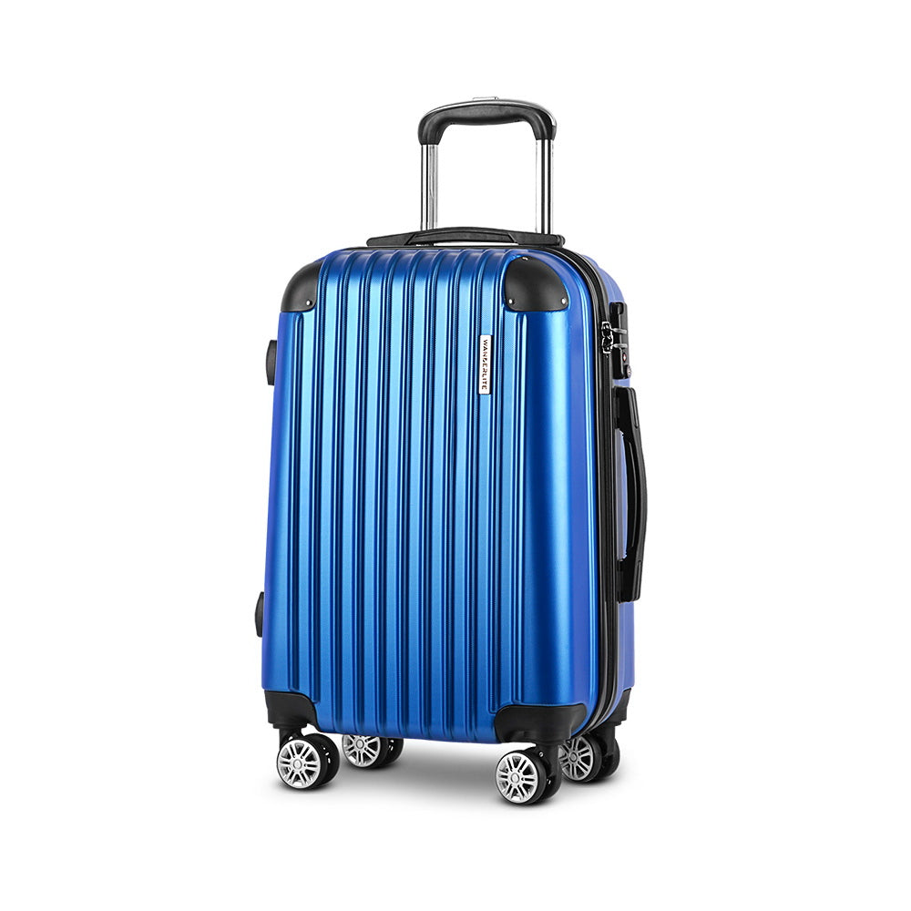 Wanderlite 28" Hard Shell Spinner Suitcase – TSA Lock, Carry-On Approved (Blue)