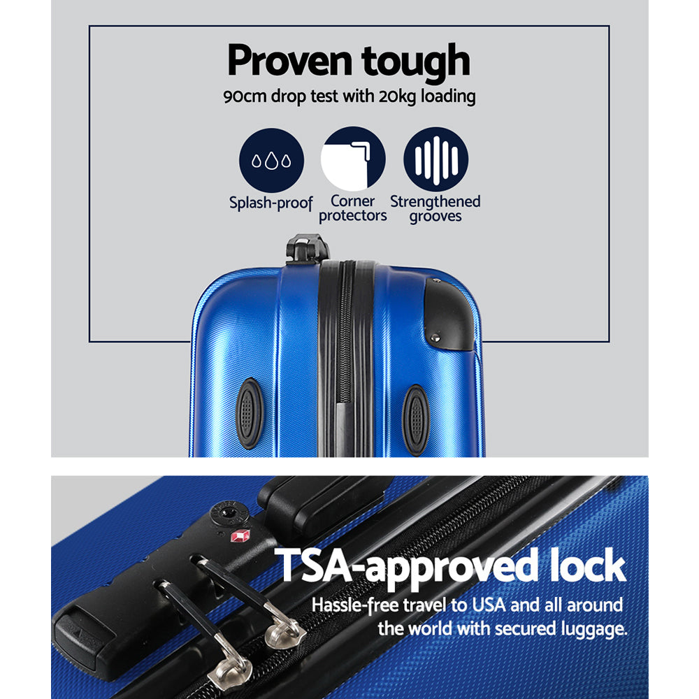 Wanderlite 28" Hard Shell Spinner Suitcase – TSA Lock, Carry-On Approved (Blue)