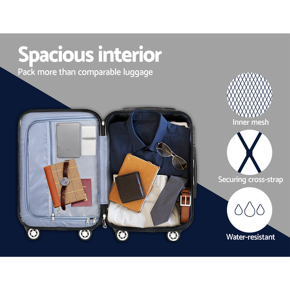 Wanderlite 28" Hard Shell Spinner Suitcase – TSA Lock, Carry-On Approved (Blue)