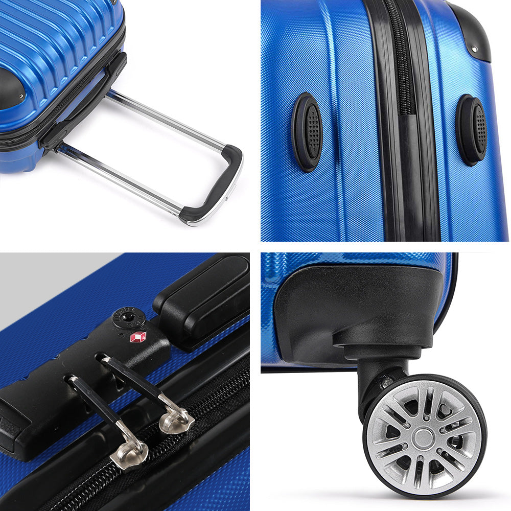 Wanderlite 28" Hard Shell Spinner Suitcase – TSA Lock, Carry-On Approved (Blue)