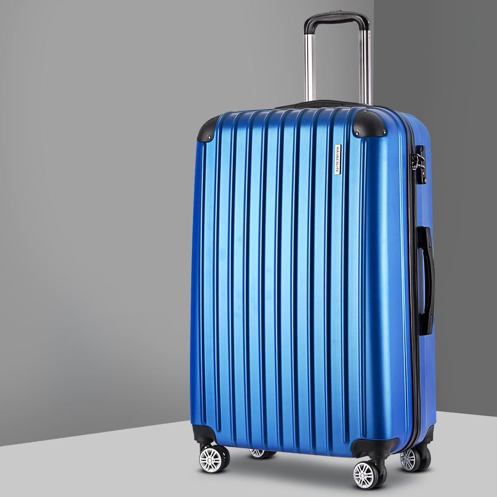 Wanderlite 28" Hard Shell Spinner Suitcase – TSA Lock, Carry-On Approved (Blue)
