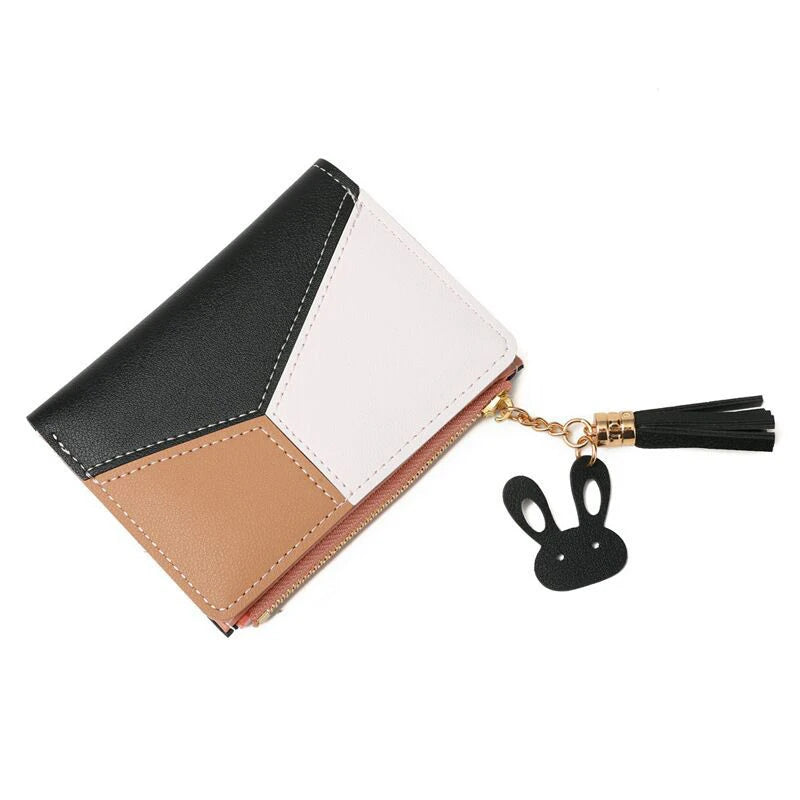 PU Leather Women’s Wallet – Foldable Card & Coin Holder for Travel
