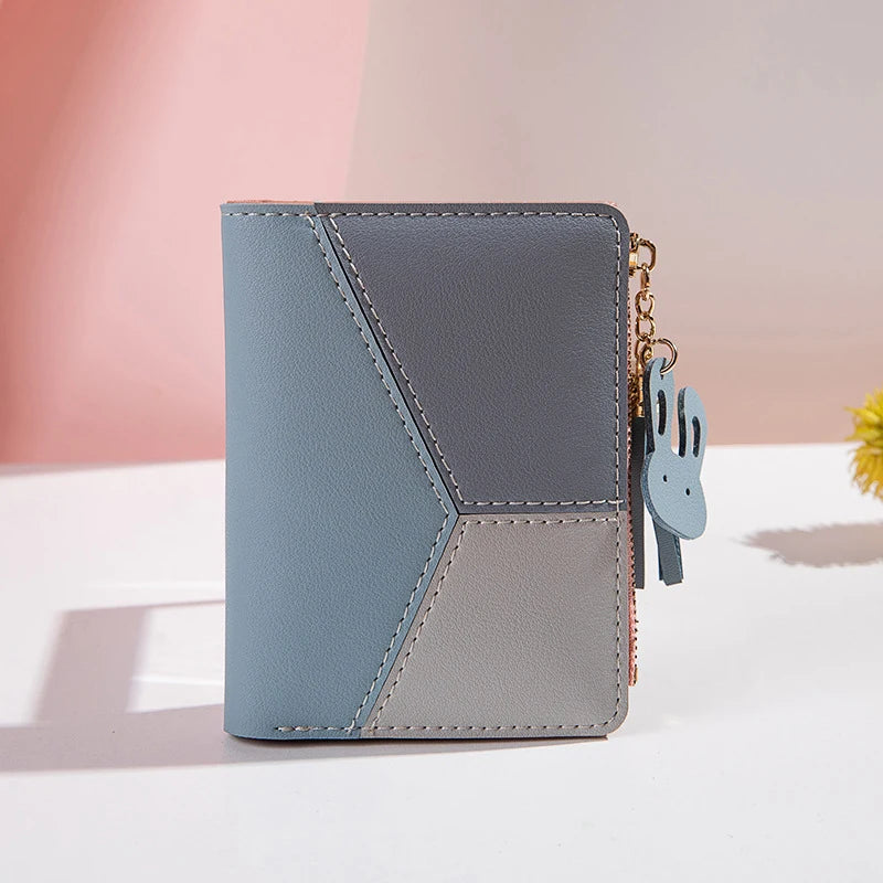 PU Leather Women’s Wallet – Foldable Card & Coin Holder for Travel