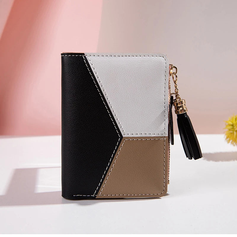 PU Leather Women’s Wallet – Foldable Card & Coin Holder for Travel