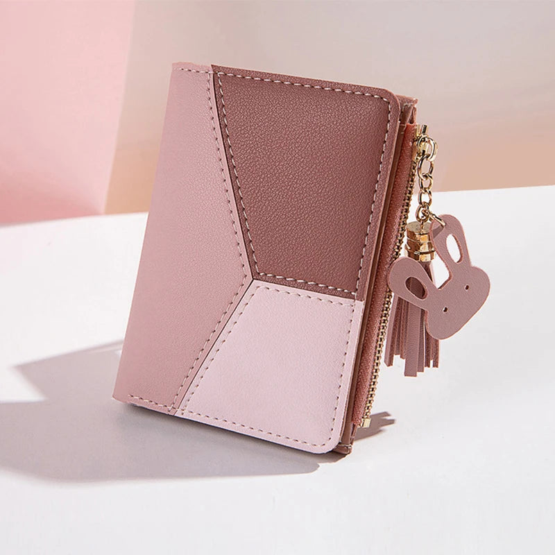 PU Leather Women’s Wallet – Foldable Card & Coin Holder for Travel
