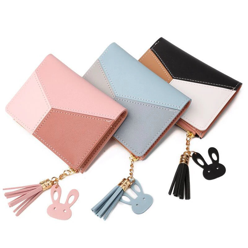 PU Leather Women’s Wallet – Foldable Card & Coin Holder for Travel