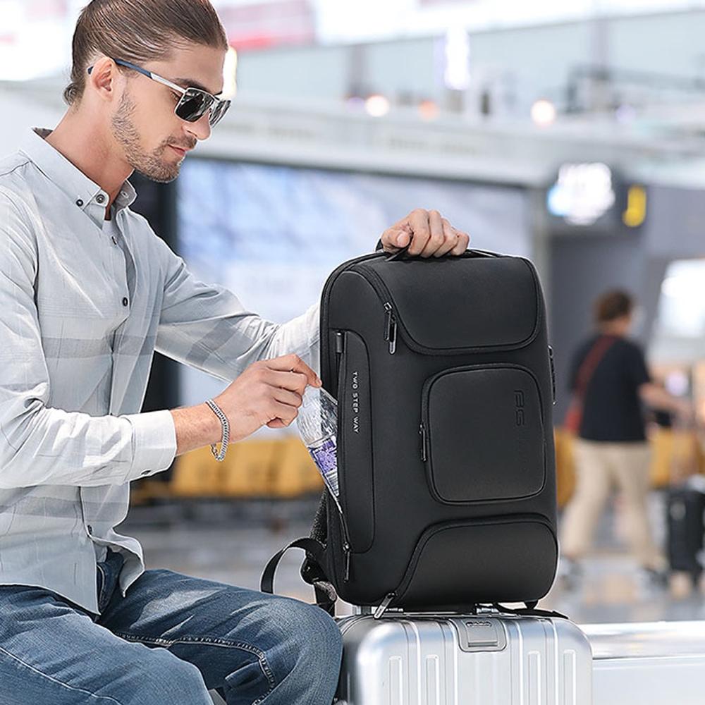 Waterproof Antitheft Men Backpack for 15.6 Laptop - Travel Ready - Black