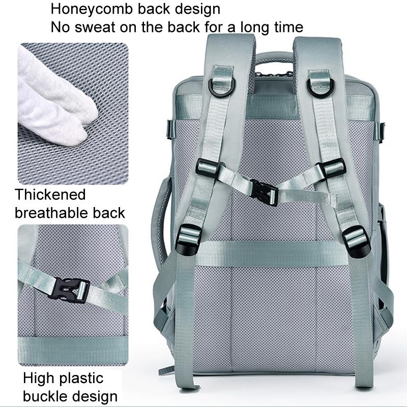 Large Capacity Simple Style Travel Backpack - Beige