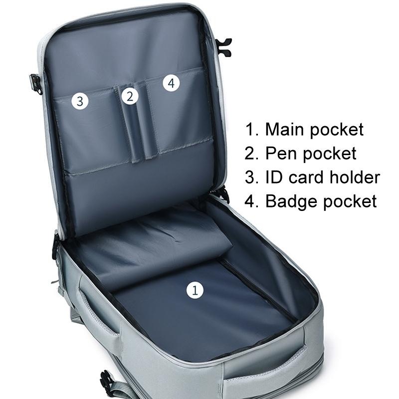 Large Capacity Simple Style Travel Backpack - Beige