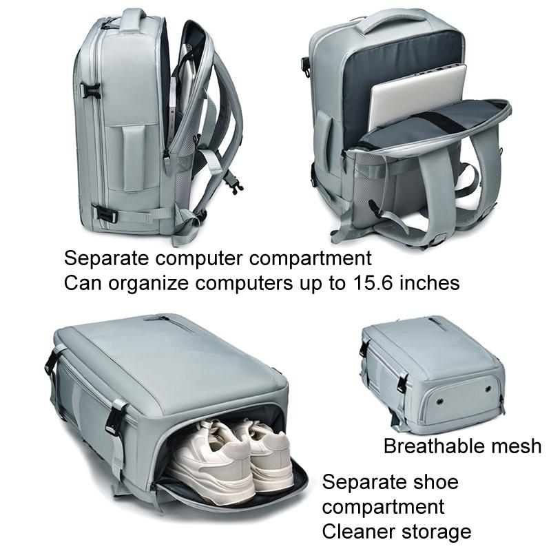Large Capacity Simple Style Travel Backpack - Beige