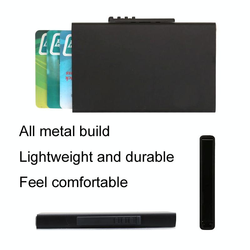 Aluminum Rfid Blocking Credit Card Holder - Black
