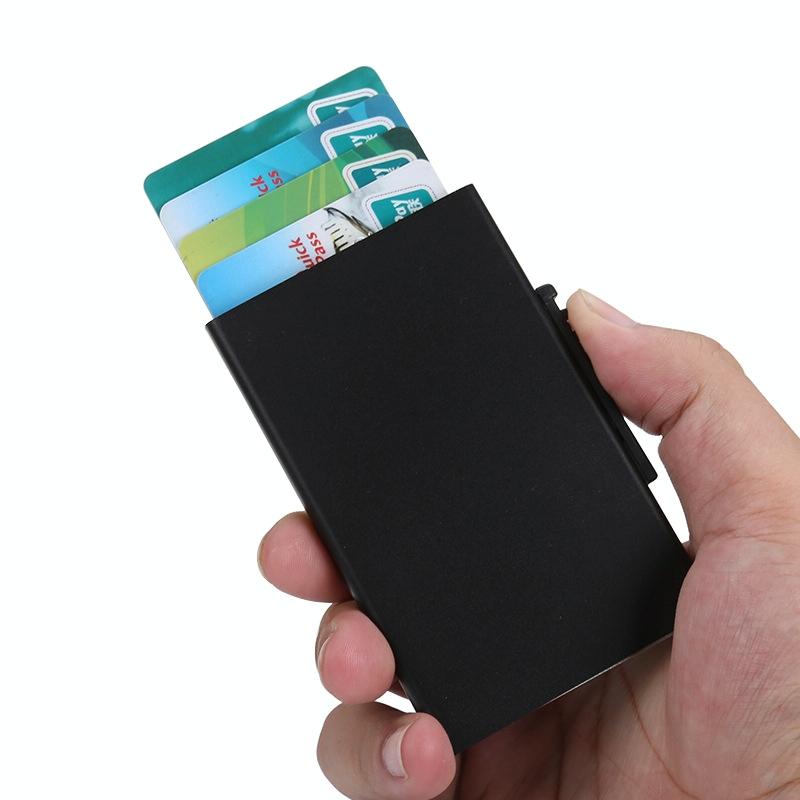 Aluminum Rfid Blocking Credit Card Holder - Black