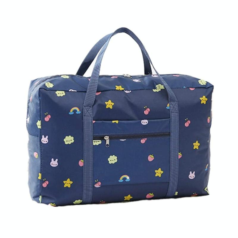 Waterproof Foldable Travel Bag - Compact & Durable - Black Flamingo