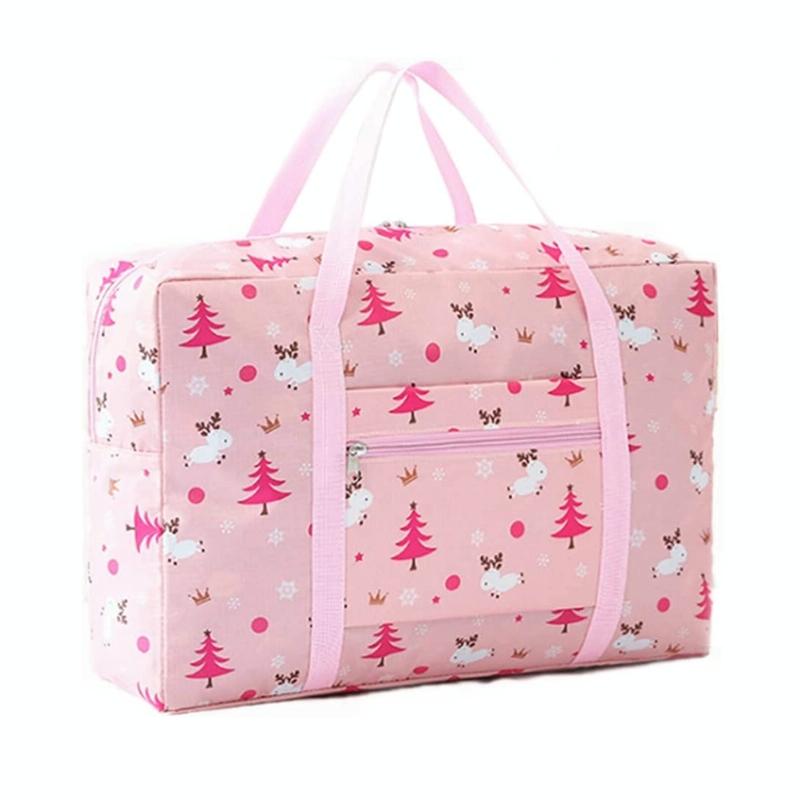 Waterproof Foldable Travel Bag - Compact & Durable - Black Flamingo
