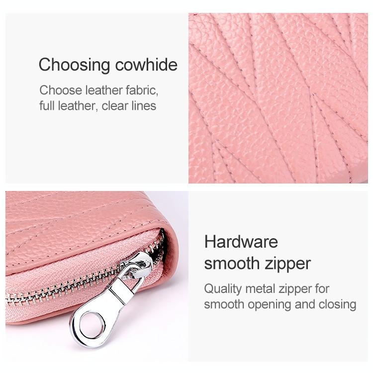 Women Anti Magnetic Leather Rfid Wallet - Light Purple