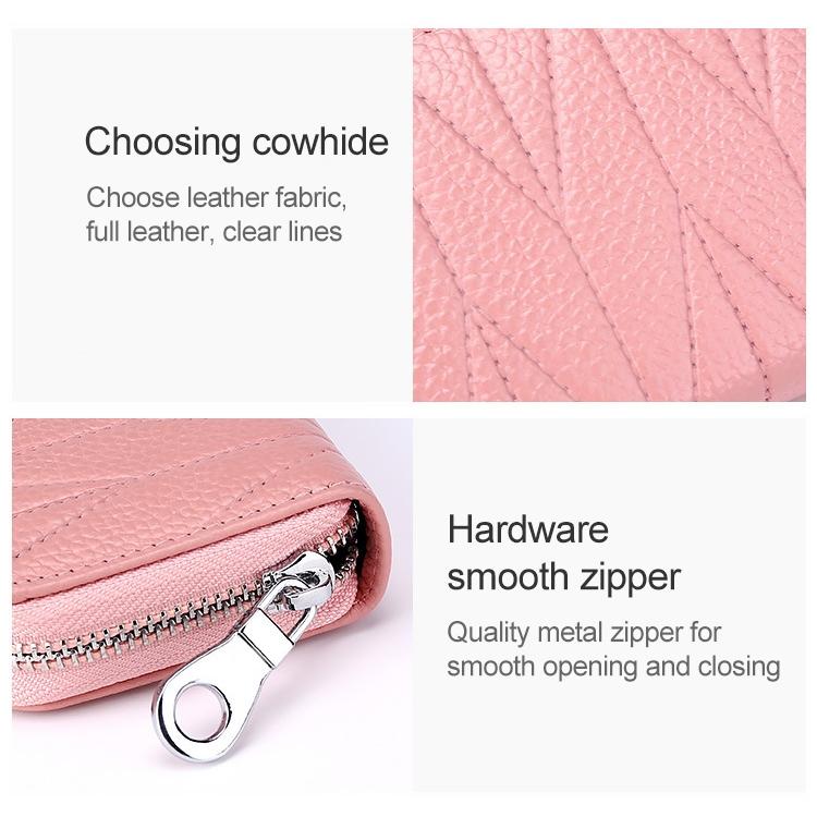 Women Anti Magnetic Leather Rfid Wallet - Light Purple