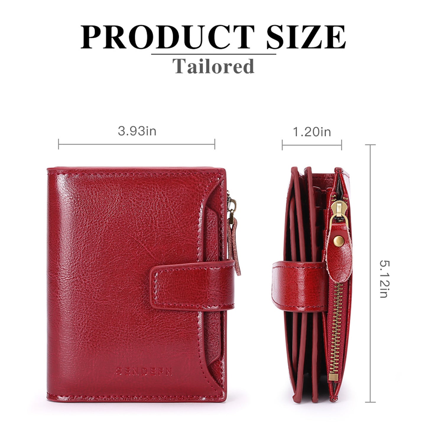 Red Premium Genuine Leather RFID Blocking Women's Wallet - Lightweight, Multi-Functional, and Stylish