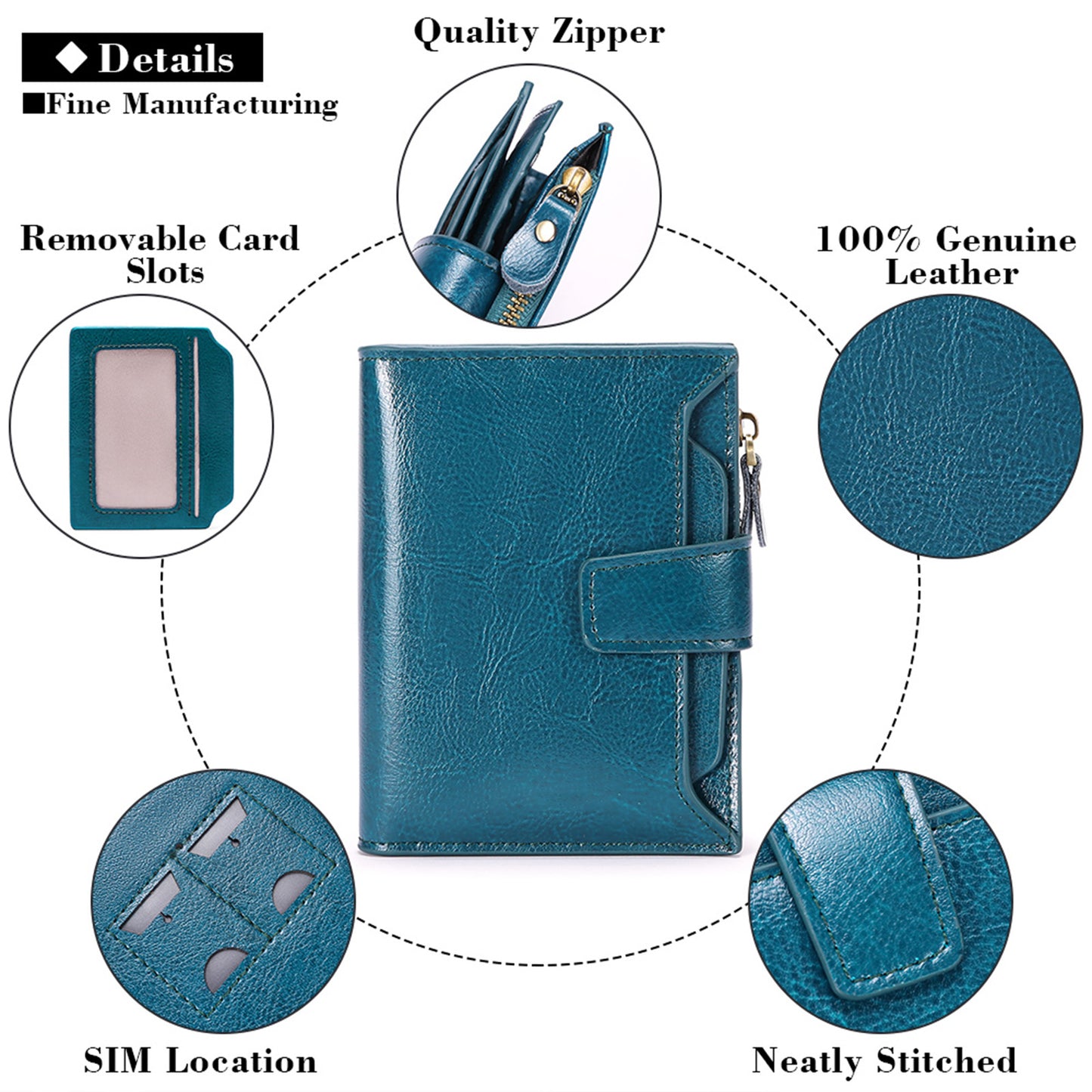Red Premium Genuine Leather RFID Blocking Women's Wallet - Lightweight, Multi-Functional, and Stylish