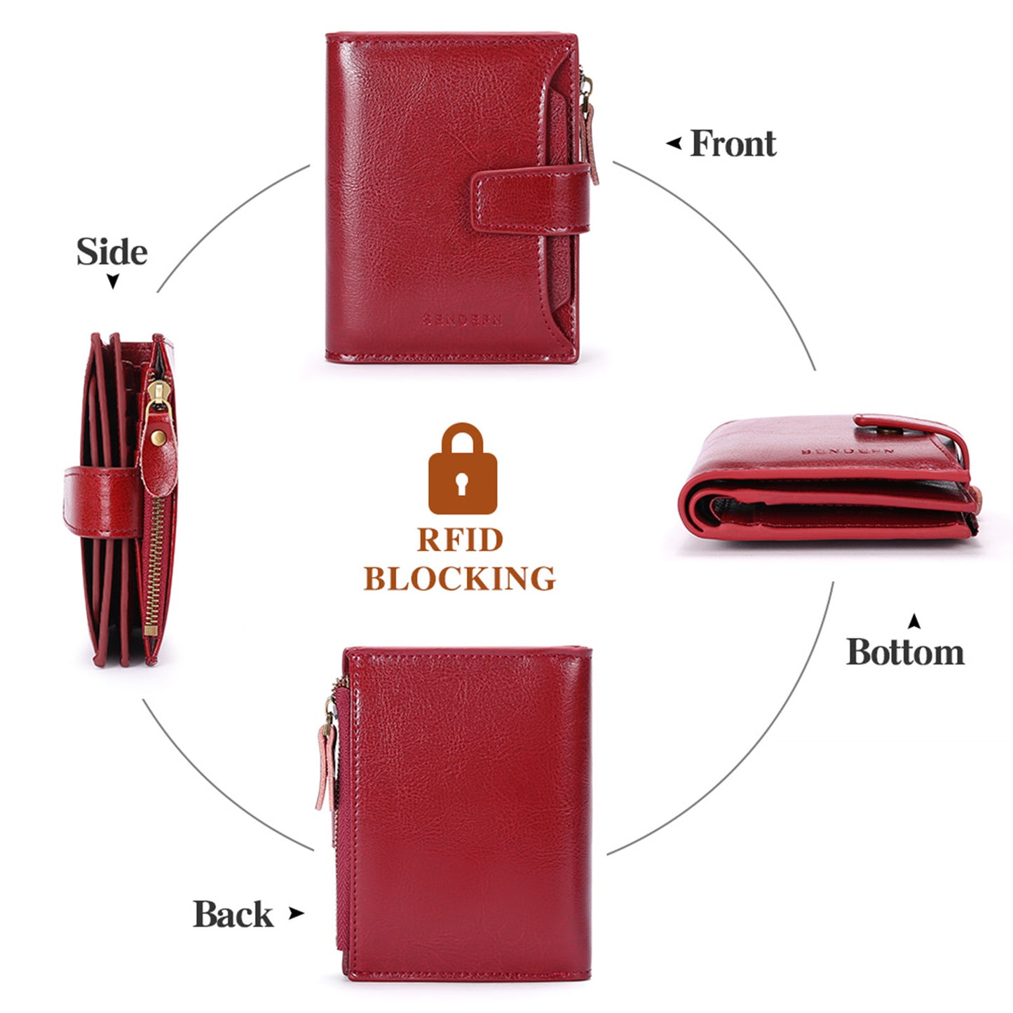 Yellow Premium Genuine Leather RFID Blocking Women's Wallet - Lightweight, Multi-Functional, and Stylish