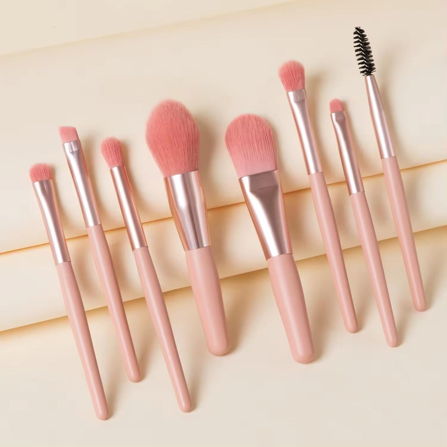 10 Sets Travel Makeup Brush Set Brushes Bag Face Make up Brushes Angled Blush Brush for Wedding Bridal Shower Favors Bachelorette Party Gift (Apricot Pink)
