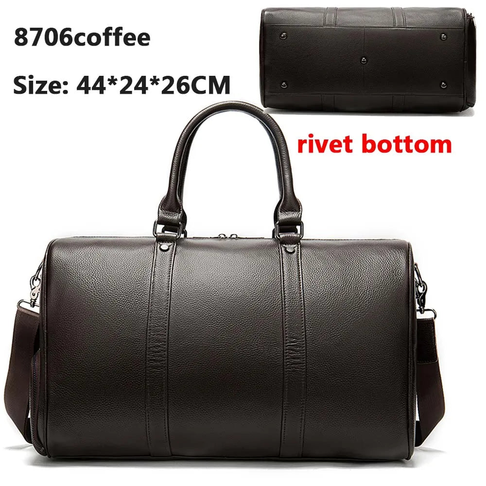 Men's Classic Leather Duffle – Handcrafted Travel & Weekend Bag (Multiple Colours Available)
