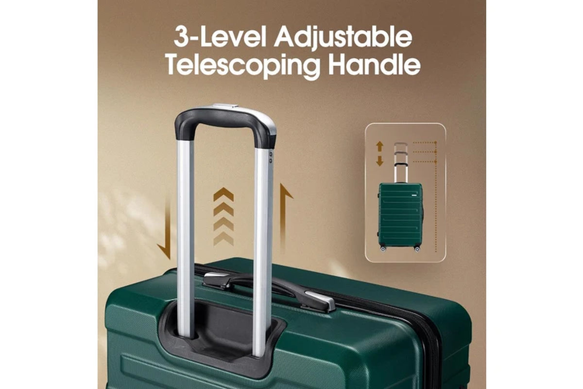 Travel Lust 3 Piece Luggage Suitcase Green