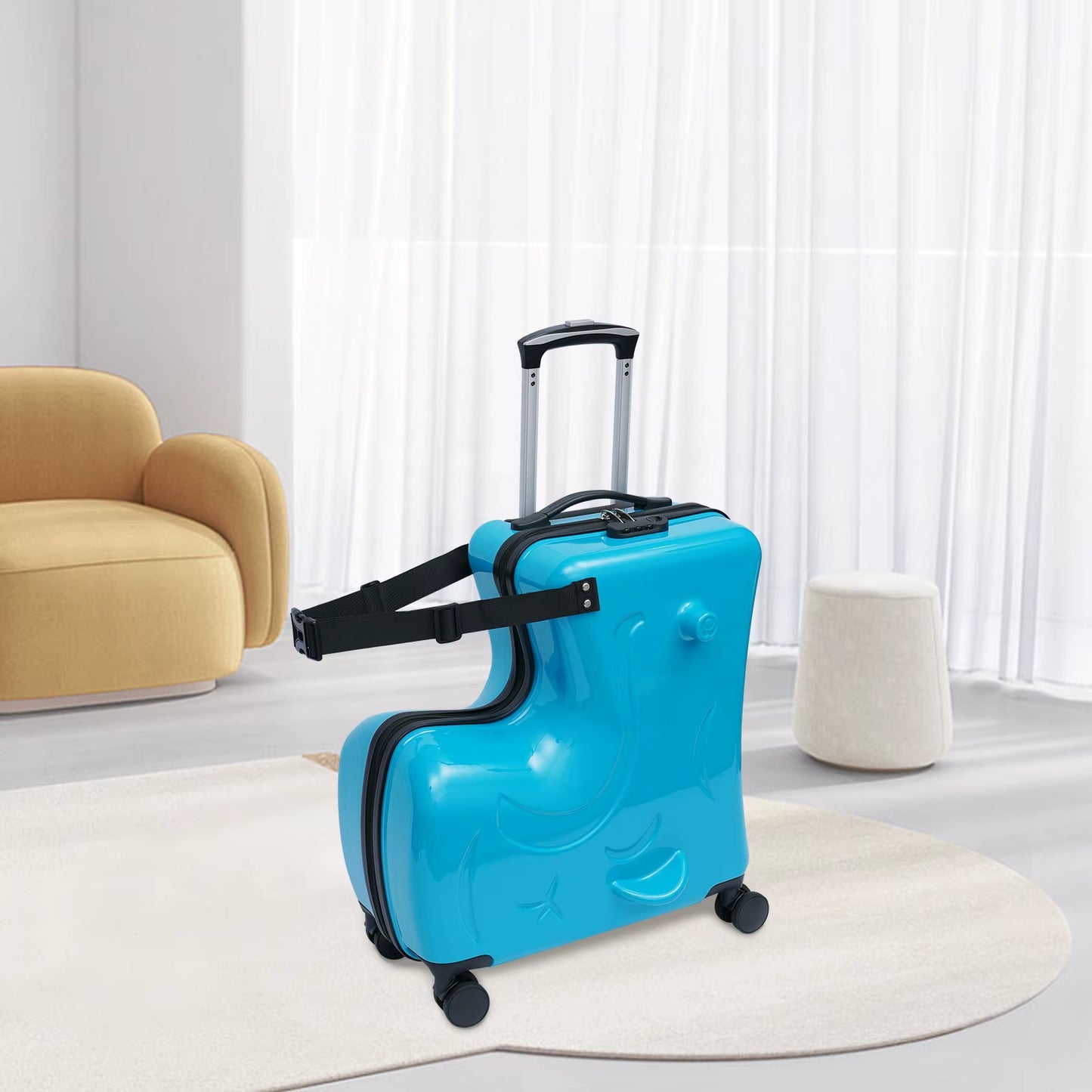 20” Kids Ride-On Spinner Suitcase – Waterproof Wheeled Trolley in Pink or Blue