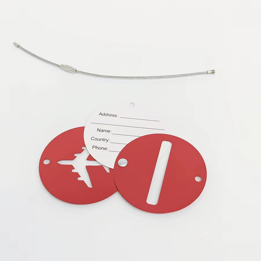 Aluminum Alloy Luggage Tag – Sleek Round ID Label for Men & Women