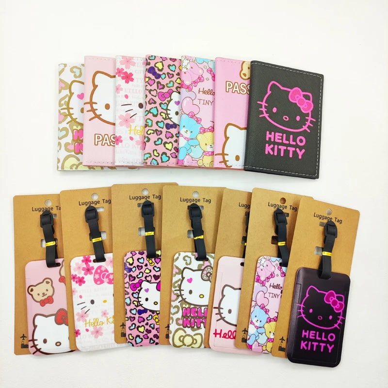 Hello Kitty Travel Set – Cute Passport Cover & Luggage Tag for Girls