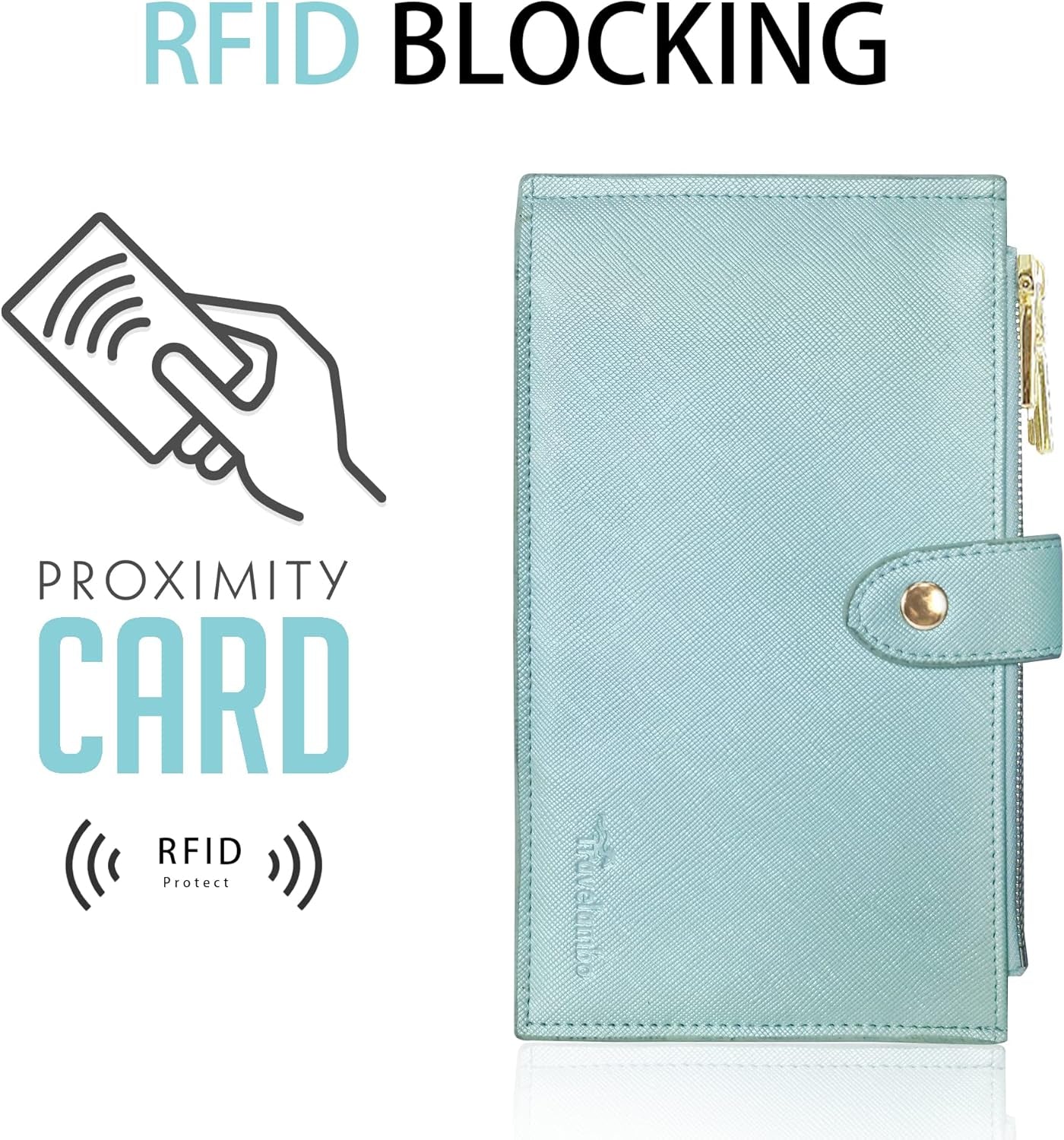 RFID Wallet Women Large Size Bifold Multi Card Wallet Case with Zipper Pocke Credit Card Holder for Women