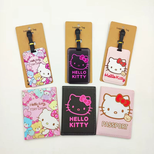 Hello Kitty Travel Set – Cute Passport Cover & Luggage Tag for Girls