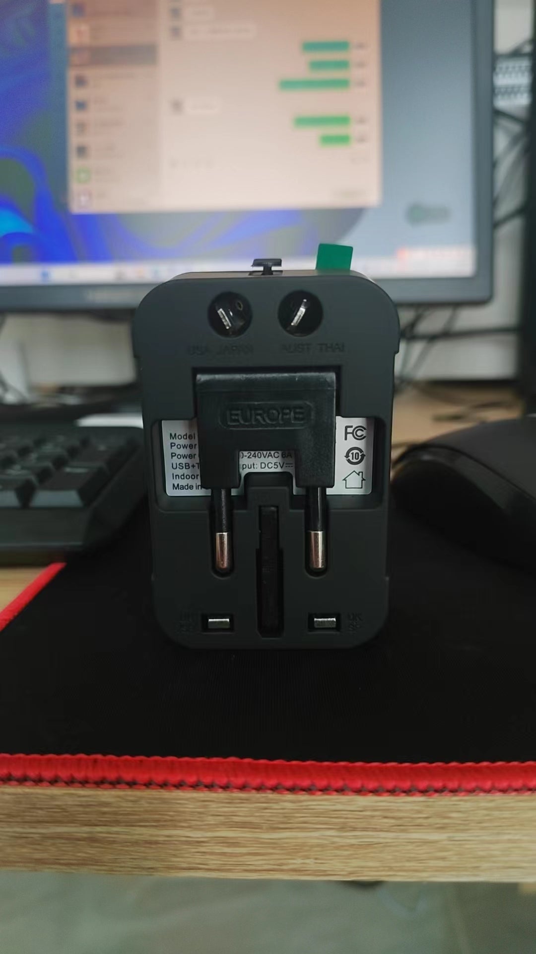 Travel Adapter, Worldwide All in One Universal Travel Adapter Wall Charger AC Power