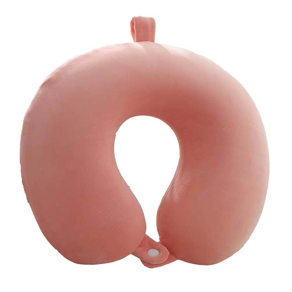 Memory Foam Travel Pillow – U-Shaped, Slow Rebound, Solid Color